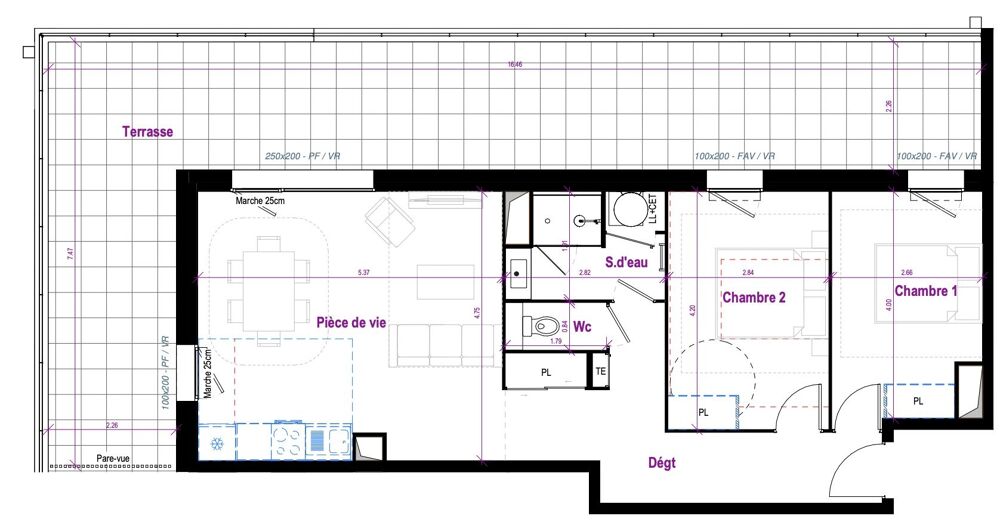 Vente Appartement T3 neuf avce incroyable terrasse 49m2 Cherbourg-en-cotentin