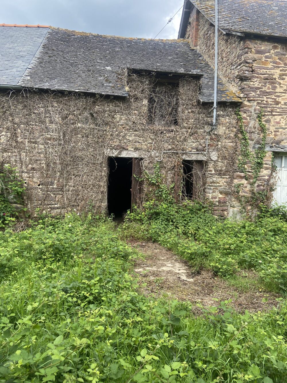 petite bâtisse en pierres mitoyenne à rénover