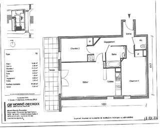  Appartement � vendre 3 pi�ces 61 m�