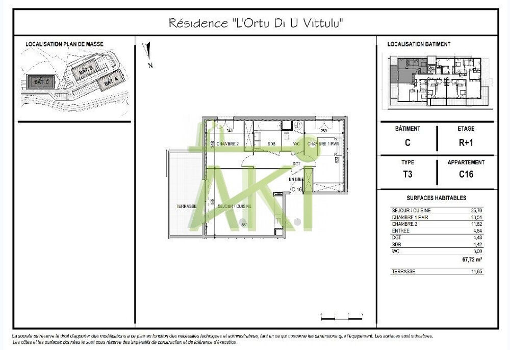 Vente Appartement Résidence L'Ortu di U Vittulu -T3 avec terrasse – Ajaccio