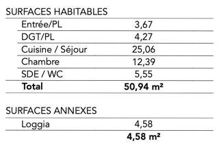  Appartement à vendre 2 pièces 51 m²