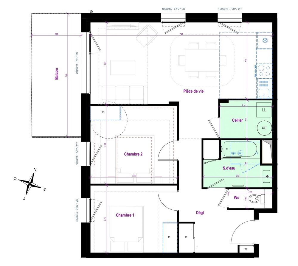 Vente Appartement T3 expo sud ouest Cherbourg-en-cotentin