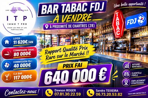 MAGNIFIQUE BAR TABAC FDJ DANS L'EURE ET LOIR (28) 640000 28000 Chartres