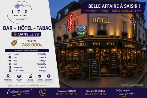 BEAU BAR TABAC BRASSERIE FDJ PMU DANS UNE BELLE VILLE DES YVELIN 748000 78300 Poissy