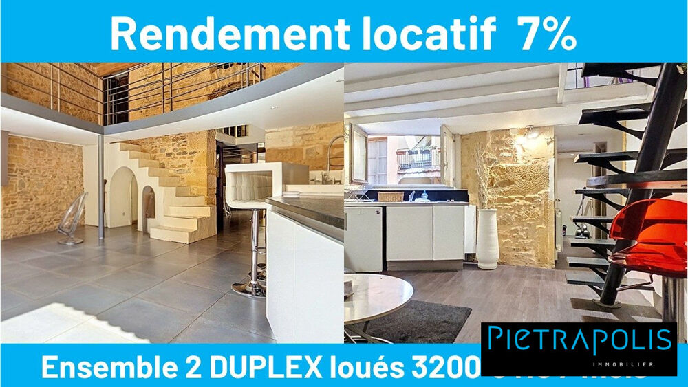 VIEUX LYON - RDT locatif 7% - 2 appartements DUPLEX - 156 m² -