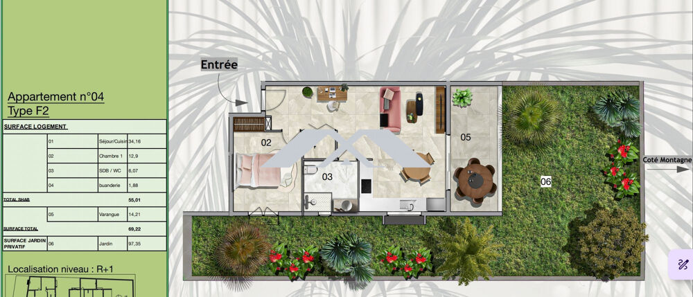 Appartement T2 Etang Salé