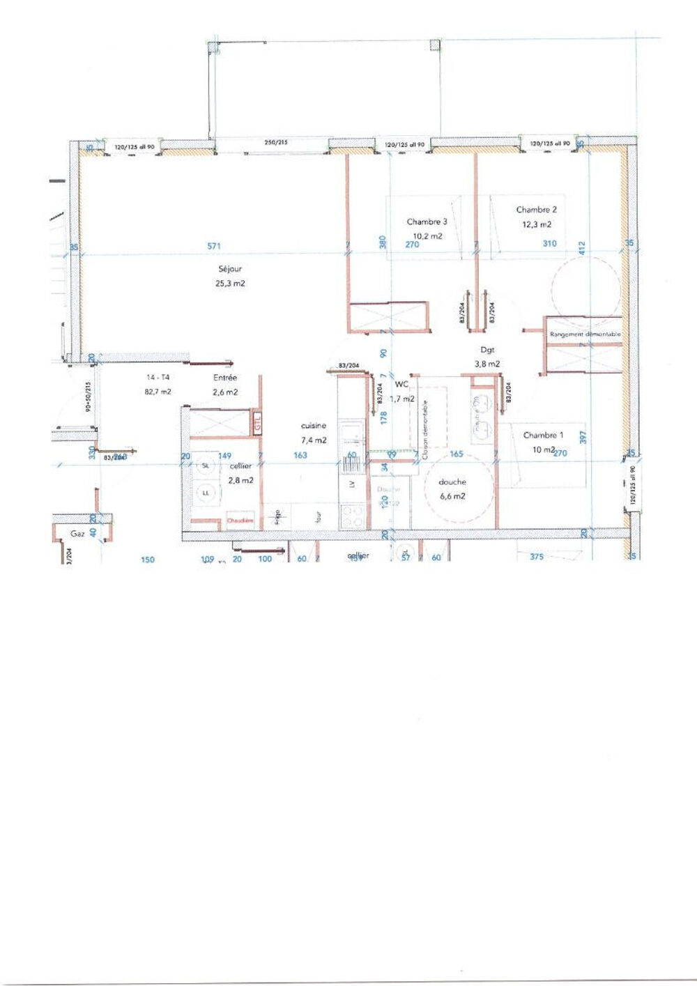 Appartement 4 pièces de 82.70 m² à Lescar