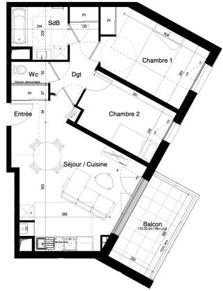  Appartement � vendre 3 pi�ces 61 m�