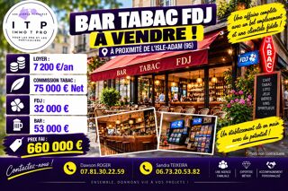   BEAU BAR TABAC FDJ SITUÉ DANS LE VAL D'OISE (95) L'isle-adam