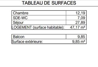  Appartement à vendre 2 pièces 47 m²