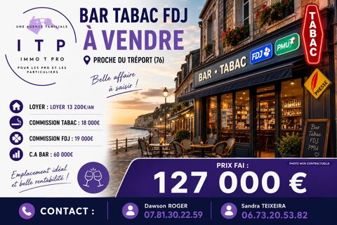 BEAU BAR TABAC FDJ DANS UNE VILLE PORTUAIRE DE SEINE MARITIME (7 127000 76470 Le tréport