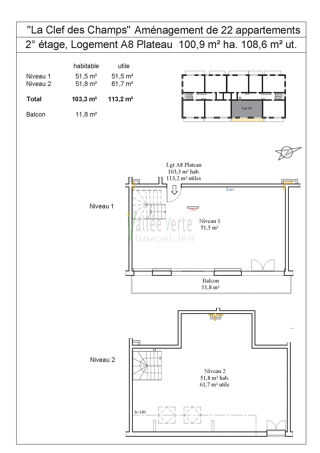  Appartement à vendre 4 pièces 103 m²