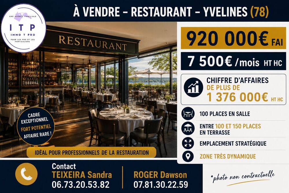   MAGNIFIQUE BRASSERIE DANS UNE BELLE VILLE DES YVELINES (78) 