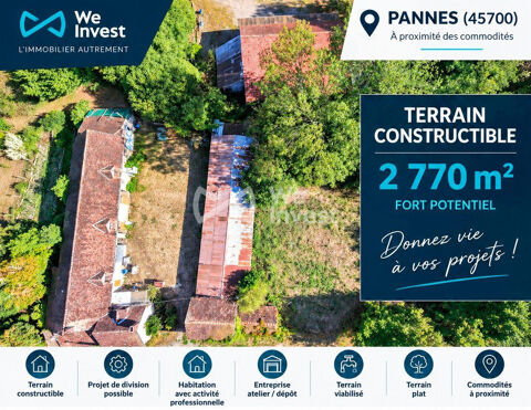 TERRAIN CONSTRUCTIBLE 2 770 m&sup2; – PANNES (45700) – FORT POTE 135000 45700 Pannes