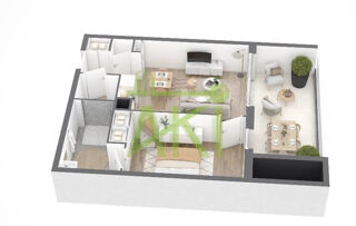  Appartement à vendre 2 pièces 1 m²