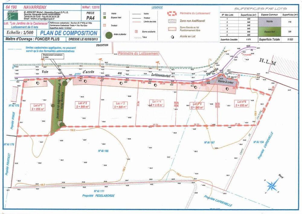 Vente Terrain Terrain à batir plat de 840 m² Navarrenx