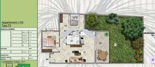  Appartement � vendre 3 pi�ces 69 m�