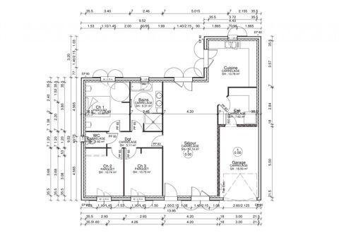   Maison en cours de construction de plain pied Maison - 4 pi�ce(s) - 110 m�