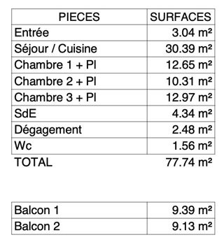  Appartement à vendre 4 pièces 78 m²