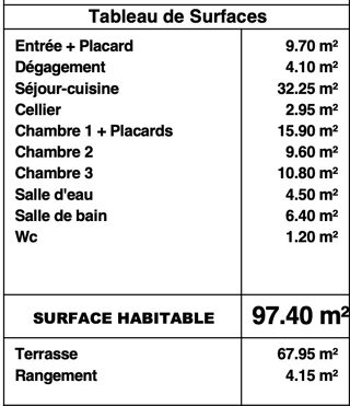  Appartement � vendre 4 pi�ces 97 m�