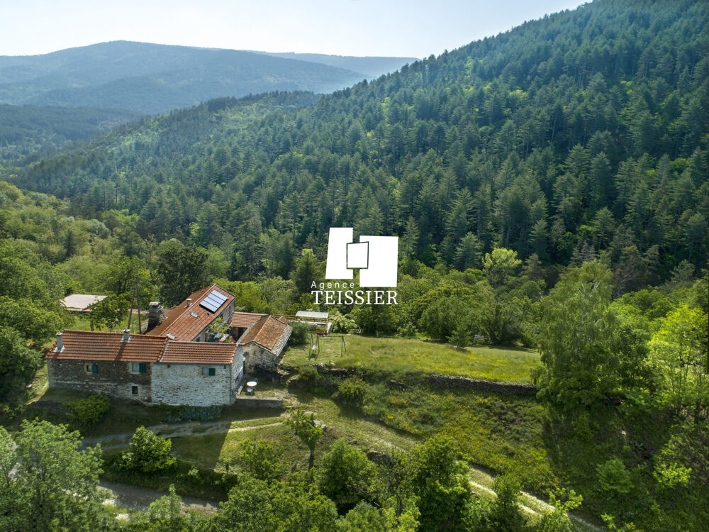 Mas Cévenol avec une vue dégagée et près de 3 hectares de te