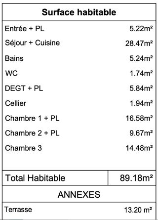  Appartement � vendre 4 pi�ces 89 m�