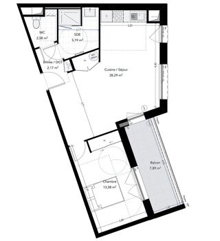  Appartement � vendre 2 pi�ces 52 m�