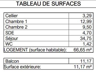  Appartement � vendre 3 pi�ces 67 m�