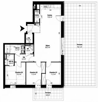  Appartement � vendre 4 pi�ces 95 m�