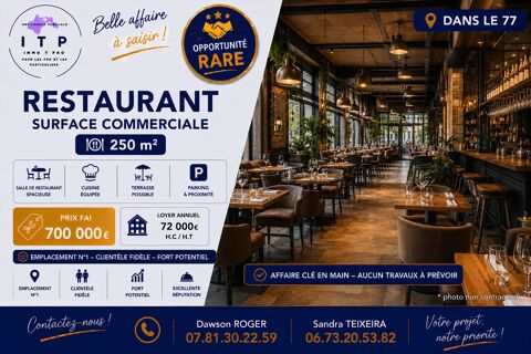 MAGNIFIQUE RESTAURANT DANS UNE ZONE DEMANDEE DE SEINE ET MARNE ( 700000 77000 Melun