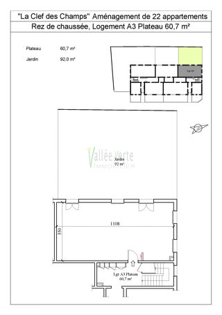  Appartement à vendre 3 pièces 61 m²