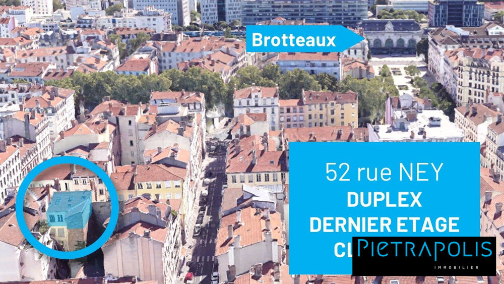 Vente Appartement CLIMATISE - Rue Ney - DUPLEX en DERNIER ETAGE - T5 de 86 m² Lyon 6