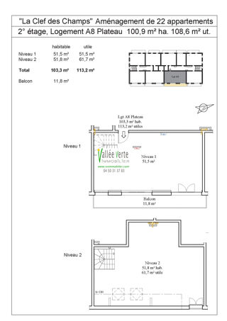  Appartement � vendre 4 pi�ces 103 m�