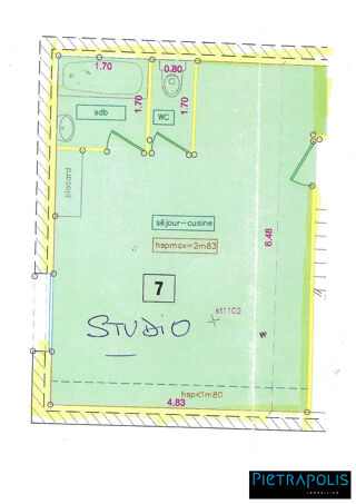  Appartement � vendre 1 pi�ce 33 m�