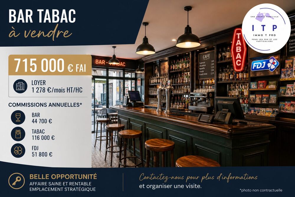   MAGNIFIQUE BAR TABAC FDJ DANS L'AISNE (02) 