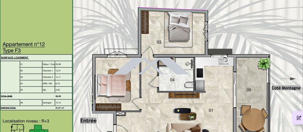 Appartement t3 Etang Salé