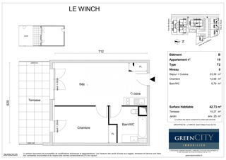  Appartement � vendre 2 pi�ces 43 m�