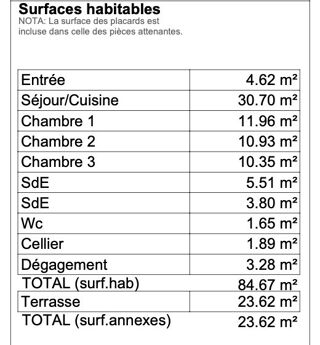  Appartement � vendre 4 pi�ces 85 m�