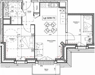  Appartement � vendre 3 pi�ces 51 m�