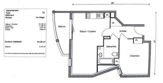  Appartement � vendre 2 pi�ces 43 m�