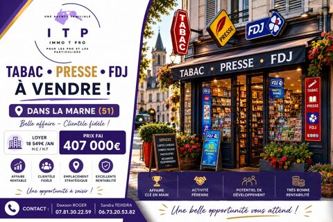 BEAU TABAC PRESSE FDJ PMU DANS LA PERIPHERIE DE REIMS (51) 407000 51100 Reims