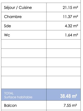 Appartement à vendre 2 pièces 38 m²