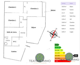  Appartement � vendre 4 pi�ces 74 m�