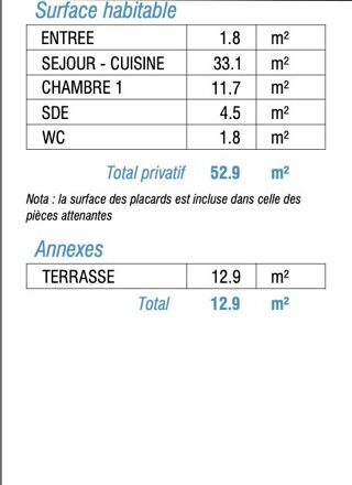  Appartement  vendre 2 pices 53 m