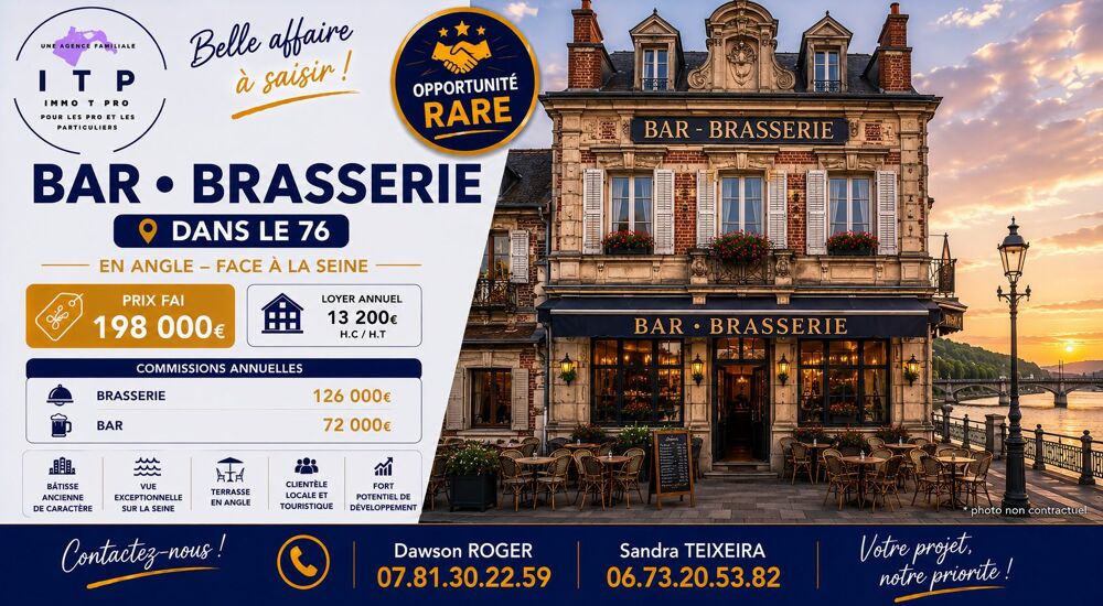   BEAU RESTAURANT DANS UNE VILLE PROCHE DE LA SEINE (76) 