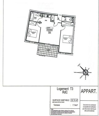  Appartement � vendre 3 pi�ces 54 m�