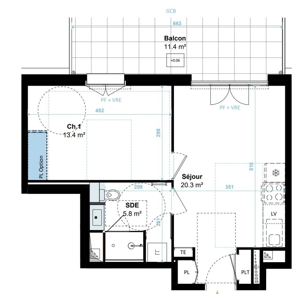 T2 neuf avec terrasse 11m2