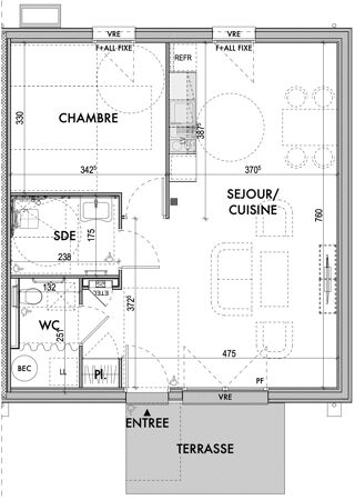  Maison 2 pices 53 m Chtelaudren-plouagat