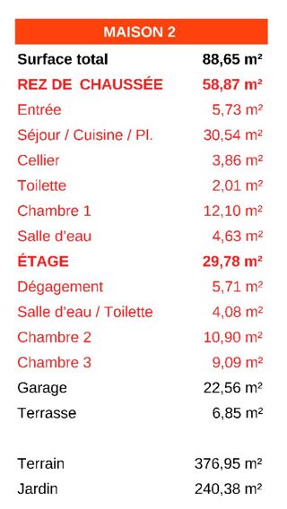  Maison à vendre 4 pièces 89 m²