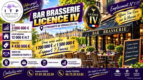 MAGNIFIQUE BAR BRASSERIE DANS UNE VILLE HUPP&Eacute; DES YVELINES (78) 4430000 78000 Versailles